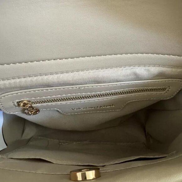 NWT Valentino Orlandi Quilted top handled crossbody Light Taupe - Picture 3 of 6